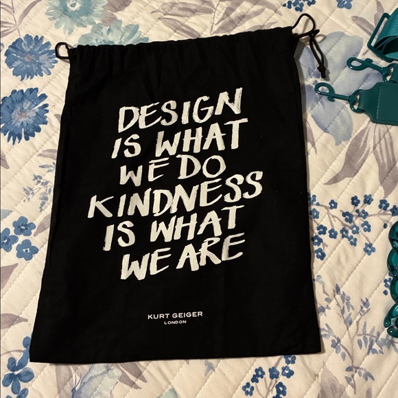 Kurt Geiger Teal Knit Bag with Chain Accent - Picture 6 of 10